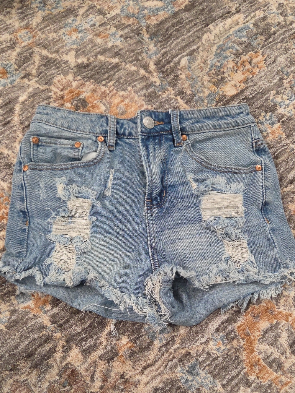 Madden Girl Light Blue Distressed Denim Cutoff Shorts